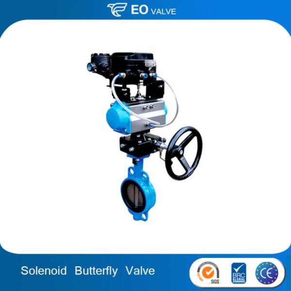 Solenoid Pneumatic Butterfly Valve With Hand Wheel